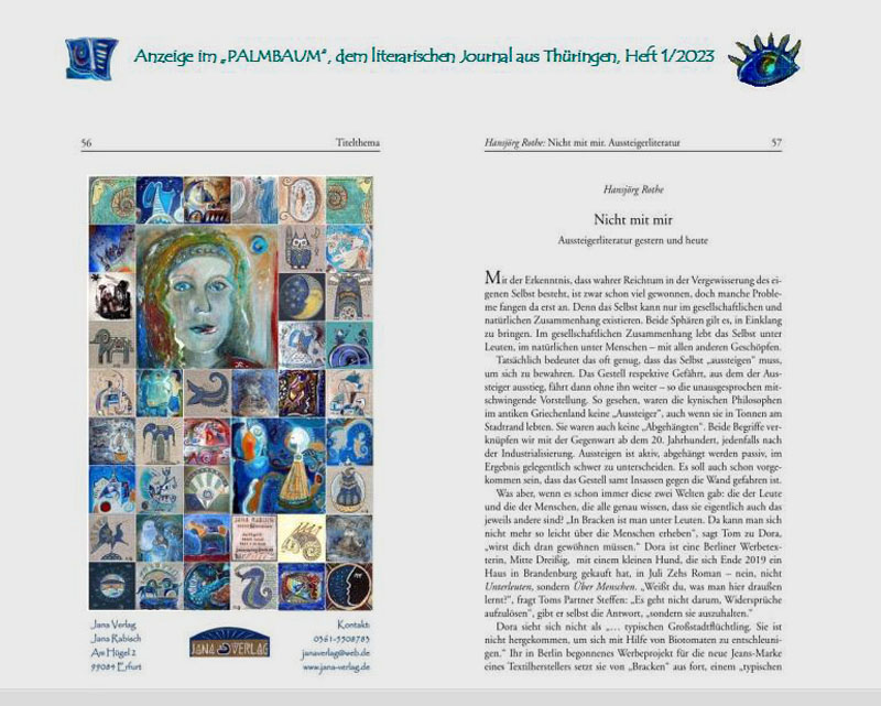 Anzeige im Palmbaum, dem literarischen Journal aus Thüringen, Heft 1/2023